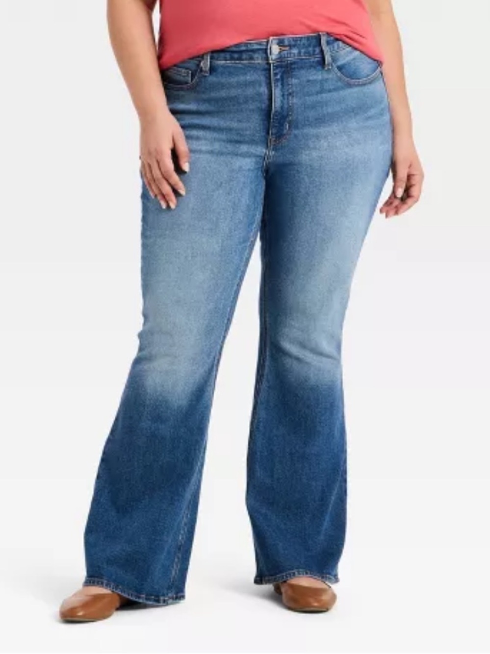 Ava & Viv Medium Wash High Rise Vintage Flare Jeans